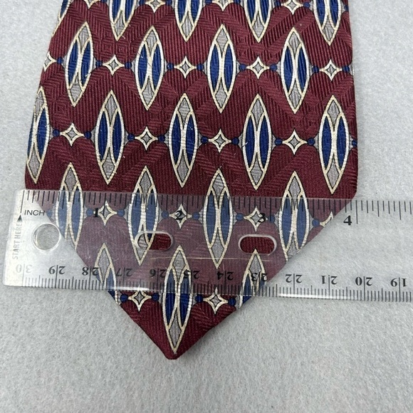 Robert Talbott Nordstrom 100% Silk Mens Tie Necktie Red/Blue Geometric 4 x 58 - Picture 3 of 9